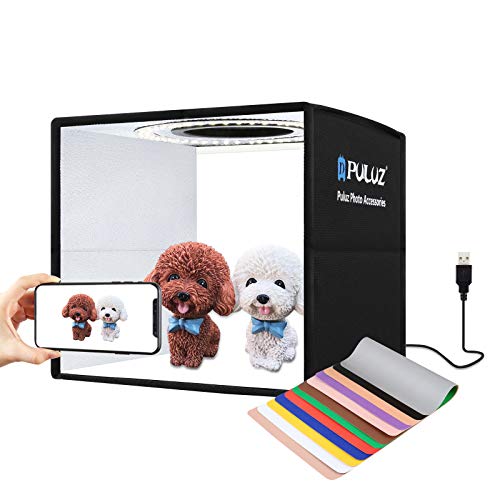 PULUZ 9.8"/25cm Foldable Portable Photo Studio Light Box, Adjustable Brightness Light Box Photography Lighting Shooting Te...