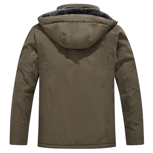 HotPoem Winter Jackets Coats For Men Ski Snow Waterproof Fleece Liner Windproof Raincoat 6 Pockets