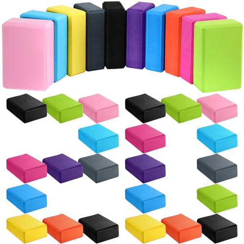 20 Pcs Foam EVA Yoga Blocks Lightweight Yoga Bricks Non Slip Supportive Foam Blocks Yoga Prop Accessories for Yoga, Pilate...