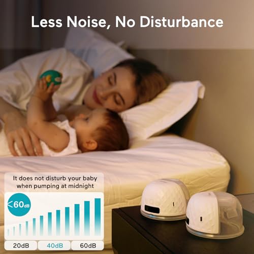 Paruu P10 Hands-Free Breast Pump Wearable, 338mmHg Strong Suction, Low Noise, 4 Modes & 9 Levels, Electric Breast Pump Por...