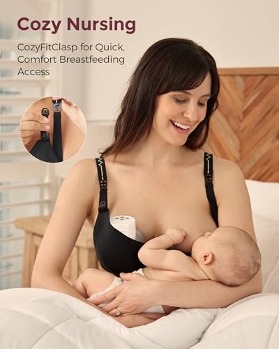 Momcozy Pumping Bra for Wearable Breast Pump, Nursing & Pumping Bra in One, Hands Free Pump Bra Suitable for M5, S12 Pro, etc