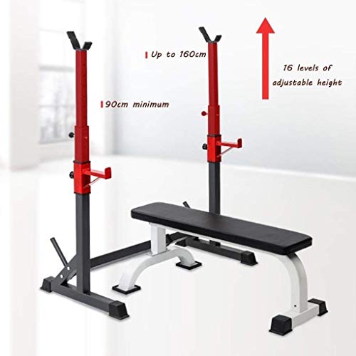 OTQEFTN Adjustable Weight Bench Training Fitness Gym Bench Weight Table Squat Rack Men's Gantry Adult Dumbbell Stool Bench...