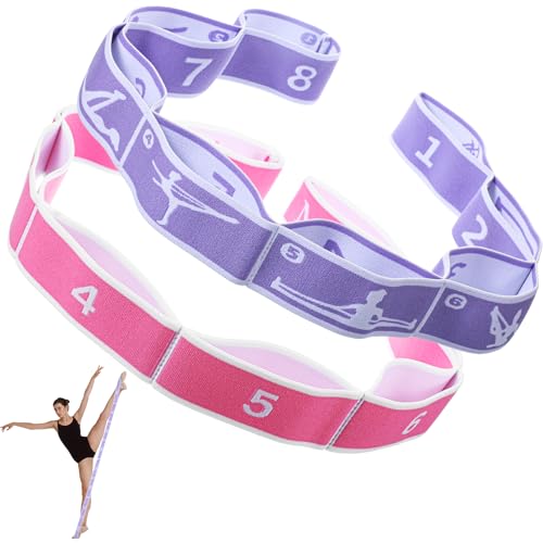2 Pcs Kids Stretch Bands, 8 Loop Adjustable Dance Stretching Straps Practical Reusable Ballet Foot Stretcher for Children ...