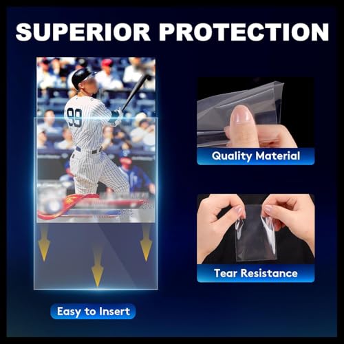 1000ct Clear Card Sleeves for Trading Cards, Soft Baseball Sports Card Sleeves, Soft Plastic Protector Fit for MTG Game St...