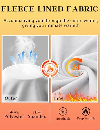 Roadbox Women Thermal Shirts, Warm Long Sleeve Fleece Lined Underwear Tops, Winter Ski Workout Base Layer for Cold Weather