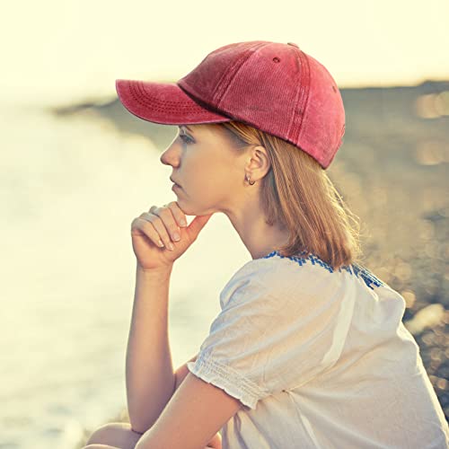 Jecery 12 Pcs Baseball Caps for Women Men Washed Baseball Hat Adjustable Cotton Sports Caps for Adults Outdoor Activities