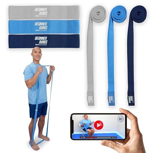 Beginner Bands Set of 6 by Justin Agustin – Specifically Designed for Total Beginners – Gentle Exercise Bands for Seniors...