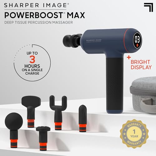 Sharper Image Recovery & Wellness Massager Bundle - Powerboost Max with 6 Attachments & Powerboost Move with Hot + Cold Th...