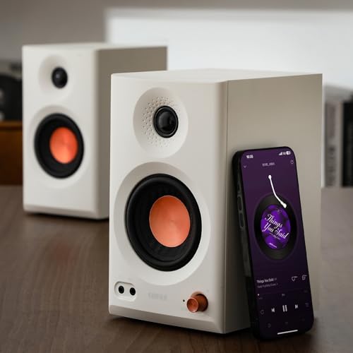 Edifier MR3 Powered Studio Monitor Speakers, Hi-Res Audio Certified Bluetooth V5.4 Active Bookshelf Loudspeakers, 2.0 Comp...