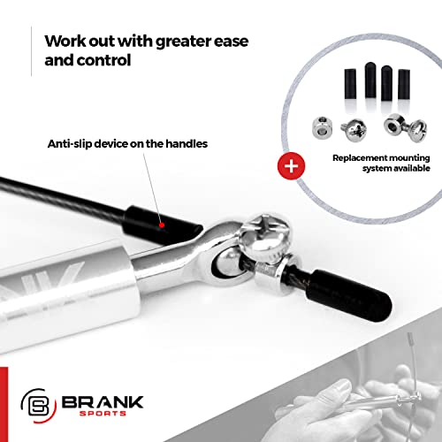 BRANK SPORTS® Speed rope set incl. 3 steel spare cables | Ideal for Crossfit, fitness, boxing and easy double under | Jump...