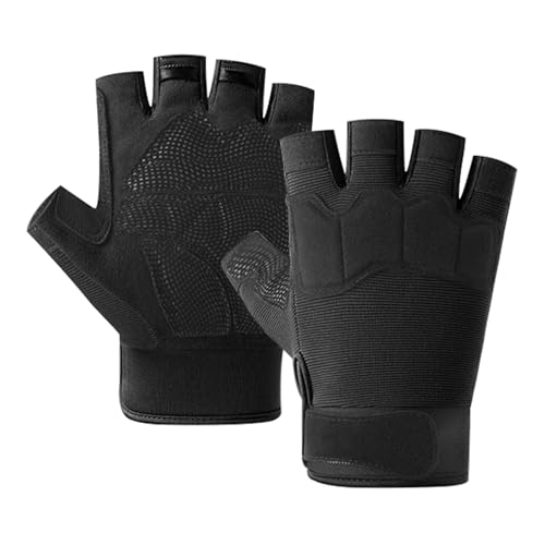 Towintec Fingerless Tactical Gloves, Padded Lightweight Breathable Climbing Glove for Rock, Motorcycle, Climbing, Cycling,...