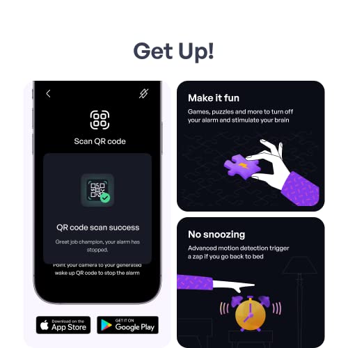 Pavlok Shock Clock 3 | Smart Alarm for Heavy Sleepers & Habit Breakers | Vibration, Beep & Safe Zap Wake Up | App-Controll...