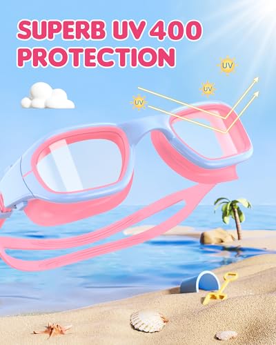 Zeligerstar Kids Swim Goggles,Swimming Goggles for Kids 6-14, Anti-Fog UV Protection Pool Glasses for Boys Girls
