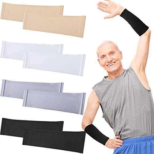 Eurzom 4 Pairs Arm Protection Sleeve for Men Women Sun Forearm Arm Protector Cover Sleeve for Sports Skin Gardening Work(9...