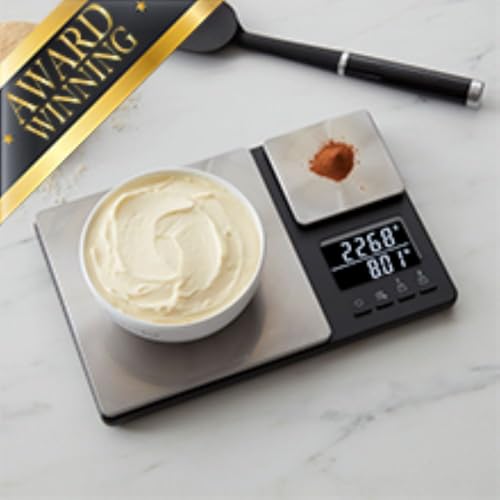 KitchenAid KQ909 Dual Platform Digital Kitchen and Food Scale, 11 pound capacity and Precision 16oz capacity, Black with S...
