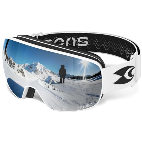 suoso Ski Goggles for Men and Women, Anti Fog Snow/Snowboard Goggles for Youth Adult UV400 Protection