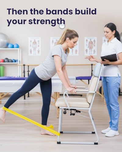 Trideer Stretching Strap & 3-Level Resistance Bands Set for Rehab, Flexibility Training, and Full-Body Strength, Physical ...