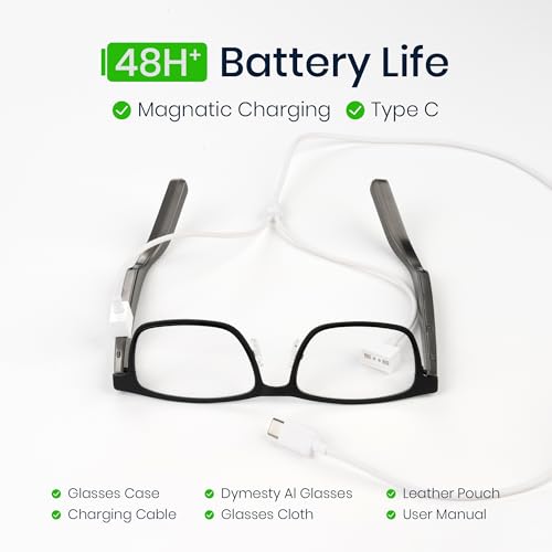 Dymesty Smart AI Glasses for Men & Women,Titanium Frame,Real-Time Translation, Meeting Recording, AI Assistant with ChatGP...