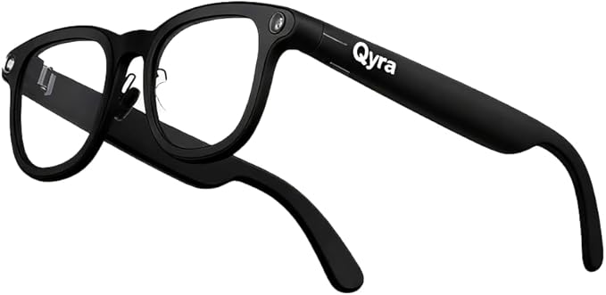AI Smart Glasses, Titanium Frame, 32GB Storage, Voice Control, 4K Video Recording, Bluetooth Compatible with Android iOS, ...