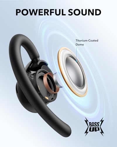 Soundcore V20i by Anker Open-Ear Headphones, Adjustable Ear Hooks, Ultra-Comfort, Snug Fit, Powerful Sound, Clear Calls, I...