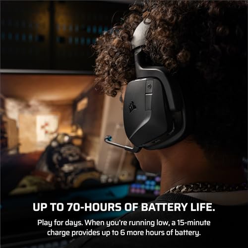 Corsair Void v2 Wireless Gaming Headset with Bluetooth for PC, PS5, PS4, Switch, Mobile – Dolby Atmos, 70 Hr Battery, Dual...