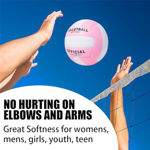 ZLY Volleyball,Official Size 5 Volleyballs for Indoor Outdoor,Soft Touch Volleyballs for Beach Play Pool Training Game wit...