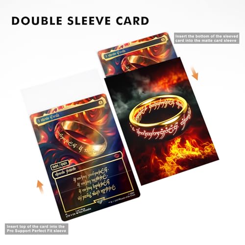 Katomula 100 MTG Card Sleeves with 100 Inner Sleeve, Textured Back Art Sleeves, Fit Standard Size Cards- The-One-Ring