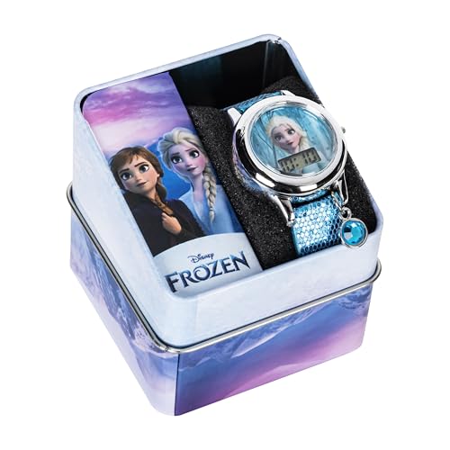 Disney Frozen 2 Elsa & Anna Kids Digital Watch with Glitter Strap and Stone Charm, Interactive LED Light Show, Easy-Read L...