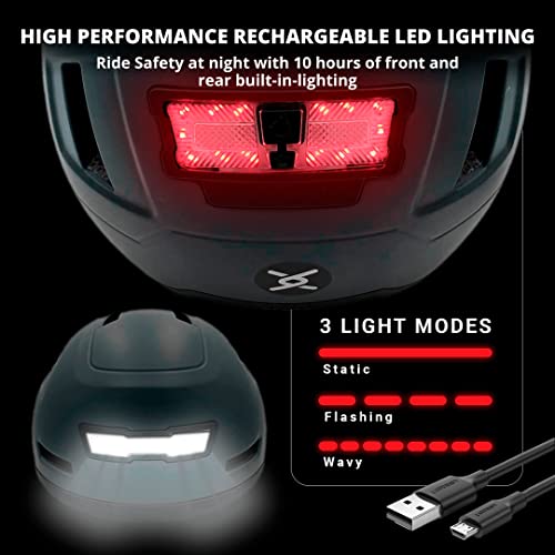 XNITO Bike Helmet with LED Lights - Urban Bicycle Helmet for Adults, Men & Women - CPSC & NTA-8776 Dual Certified - Class ...