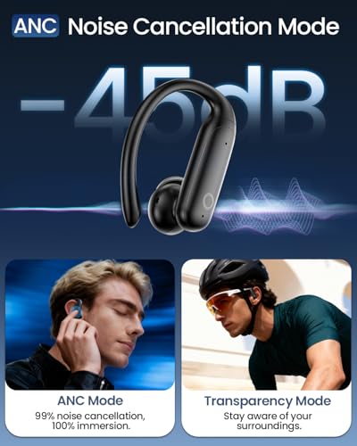 LEEMC Wireless Earbuds, Bluetooth Headphones 6.0, Ear Buds with Touch Screen, ANC ENC Noise Cancelling, 40H Bass Stereo So...