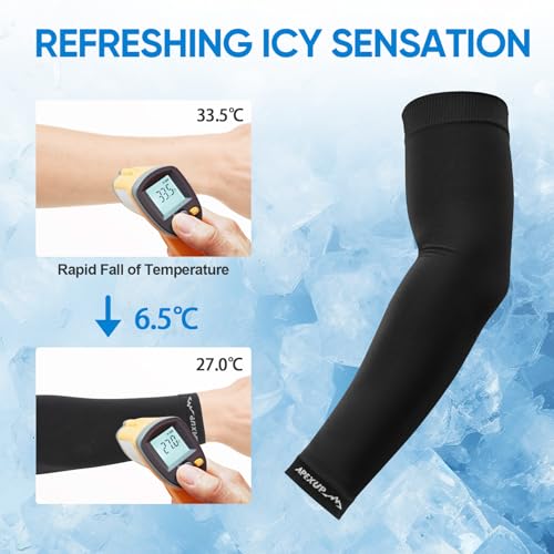 APEXUP Cooling Arm Sleeves for Men Women, UV Sun Protection UPF 50, Volleyball Arm Sleeves Compression Sleeves for Outdoor