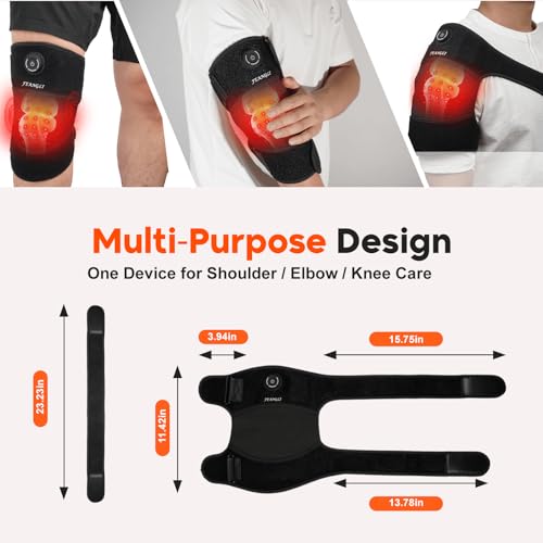 FEANGLI Red Light Therapy for Knee, Heated Knee Brace for Pain Relief, Cordless Infrared Light Therapy Knee Wrap, Infrared...