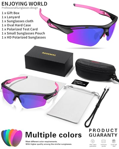 Polarized Sports Sunglasses for Men Women,UV400 Protection Sunglass for Running Cycling Fishing Hiking TR90