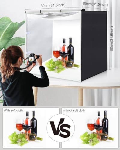 Photo Studio Light Box, PULUZ 80cm/32 inch Portable Lightbox Photo Shooting Tent Folding Photography Lighting Kit with 126...