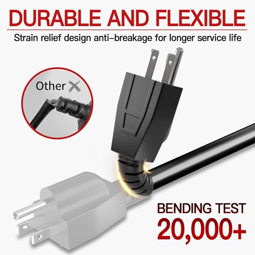 Skrizcable 16/3 50 FT Outdoor Extension Cord Waterproof, Weatherproof & Flame Retardant Black 3 Prong Power Cord Outside f...