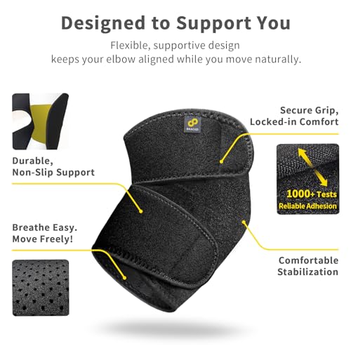 Bracoo Elbow Brace for Tendonitis Women Men, Tennis Elbow Compression Sleeve Wrap Support, Golfer's Elbow, Bursitis, Sprai...