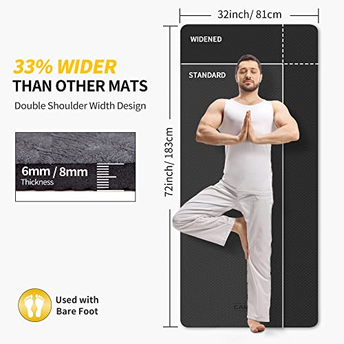 CAMBIVO Extra Wide Yoga Mat for Women and Men (72"/84"x 32"x 1/4") TPE Workout Mat, Non-slip Large Exercise Fitness Mat fo...