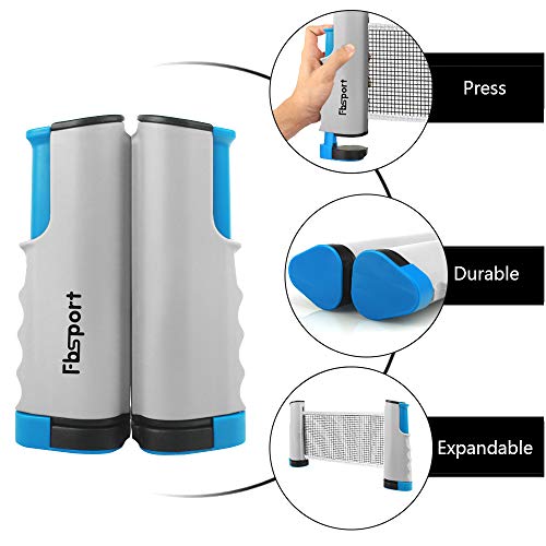 FBSPORT Ping Pong Paddle Set, Portable Table Tennis Set with Retractable Net,Rackets,Balls and Carry Bag for Indoor/Outdoo...