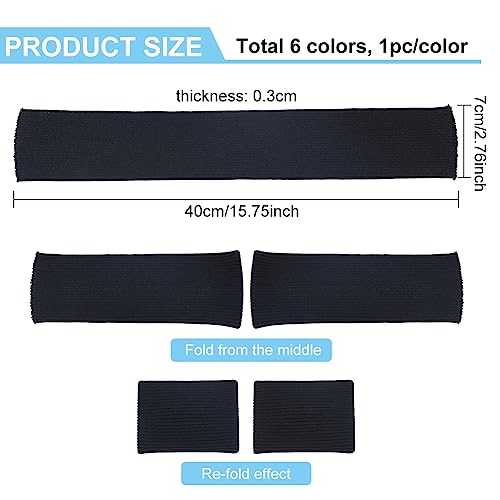 BENECREAT 6 Colors Knit Cuff Sleeve Ribbing Cuff Fabric, 15.7x2.75" Tubular Rib Cuffing Replacement for Waistband Leg Arms...