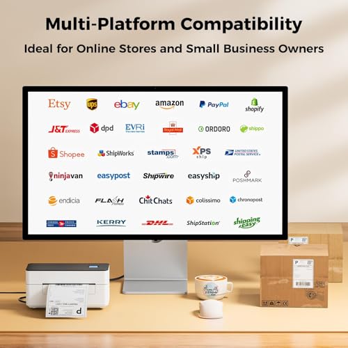 SVANTTO Bluetooth Thermal Shipping Label Printer 4x6, Compatible with Windows/Mac/Android/iOS, High-Speed 4x6 Label Printe...