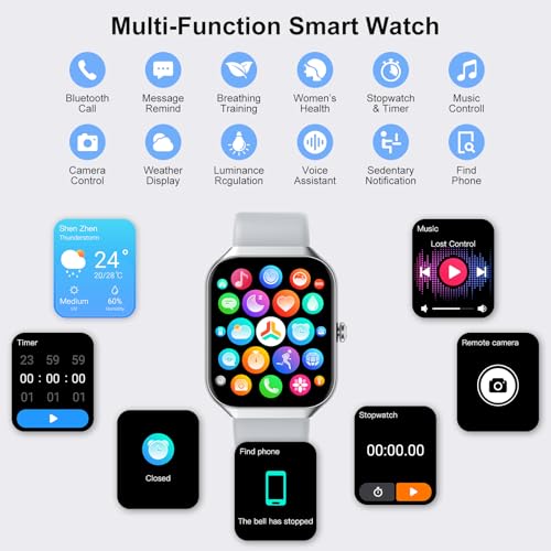 Smart Watch for Men Women (Answer/Make Call), 1.96" HD Smartwatch with Heart Rate/Sleep Monitor/Pedometer/Calories, 113+ S...