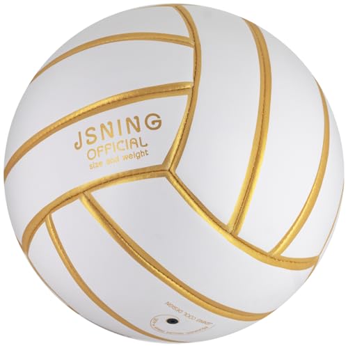 JSNING Golden White Volleyball, Volley lite for Outdoor Indoor Beach Game,Soft Touch,Official Size 5,Gift for Boy Girl Man...