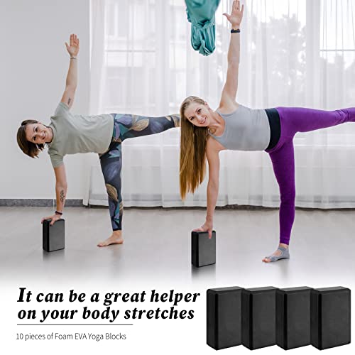 10 Pcs Foam EVA Yoga Blocks Lightweight Non Slip Supportive Yoga Bricks for Pilates Stretching and Meditation, Women Men Y...