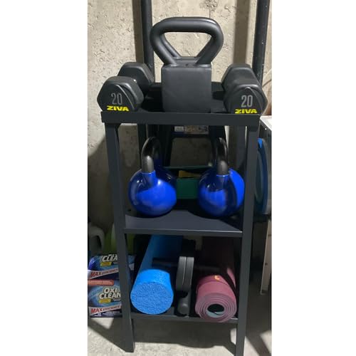OGODU Commercial Heavy Duty Adjustable Dumbbell Stand & Kettlebell Stand, Adjustable Dumbbell Weight Rack, Kettlebell Stor...