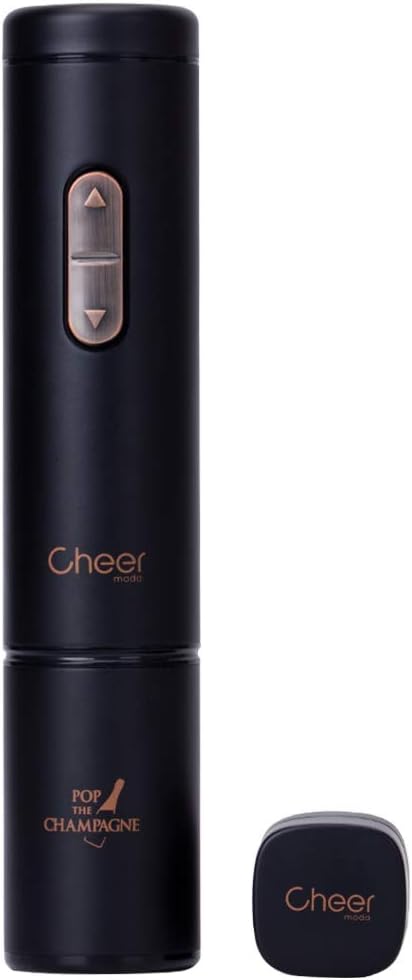 Cheer Moda Wine Opener,Electric Bottle Opener Corkscrew,Wine with Foil Cutter, 4AA Battery Powered Cordless Not Include-Best Gift for Lover (Champagne Gift, Black)