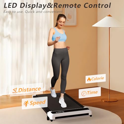 JURITS Walking Pad 2 in 1 for Walking and Jogging, Under Desk Treadmill for Home Office with Remote Control, Portable Walk...