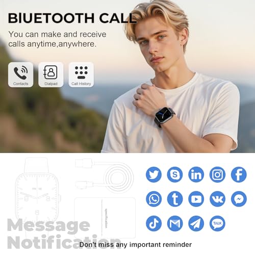 Smart Watch for Men Women, 1.83" HD Touchscreen Fitness Watch with Bluetooth Call&Message Notifications, 110+Sport Modes, ...