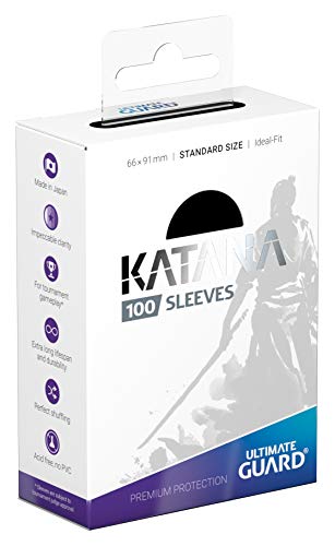 Ultimate Guard Katana Card Sleeves: 100 Standard Size TCG Sleeves, 66 x 91mm, Black Back, Tournament Quality, No PVC & Aci...