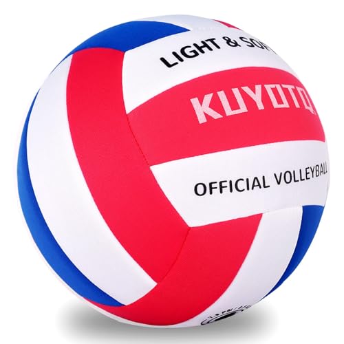 KUYOTQ Soft Indoor Volleyball for Indoor Practice Super Soft and Light Safe Sport Gear Fabric Volleyball for Kids Youth Ad...