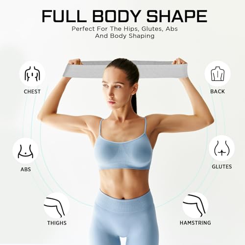 12 Pcs Fabric Resistance Bands for Working Out Booty Workout Stretch Exercise Bands Non Slip for Legs Squat Resistance Loo...
